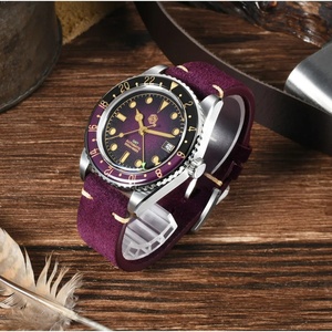 Reloj San Martin SN0134 de 40 mm con Esfera de Color Degradado Retro NH34, Reloj GMT para Hombre, Automático, Mecánico, Bisel de Zafiro, 20 Bares, C3 Verde - Product Image 3