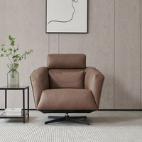 Graues drehbares billiges Wohnzimmer weißes Leders ofa in Raum möbeln