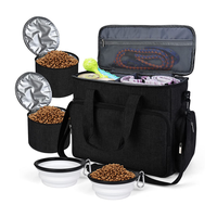Sac de transport pour chien OEM, imperméable, avec organisateur multi-poches, 2 contenants pour nourriture, 2 bols pliables pour le travail