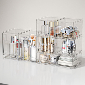 Clear Cosmetic Storage <b>Box</b> With Drawers 2.1L 3.5L 4.8L 14.4L Desktop Organizer For Skincare <b>Makeup</b> Products - Product Image 1