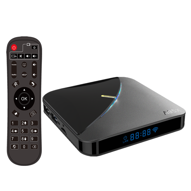 Android 9.0 Smart TV Box A95X F3 4GB 64GB Amlogic S905X3 Support Dual Wifi 1080p 4K 60fps Google Player Netflix Youtube A95XF3