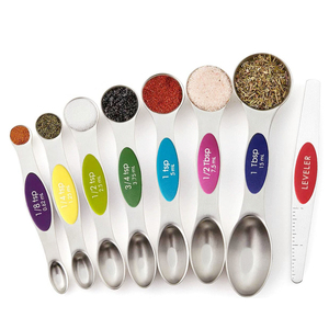 Cuillères et tasses à mesurer magnétiques double face en acier inoxydable 430, lot de 8, pour la cuisine domestique – Vente chaude - Product Image 1