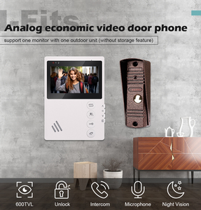 Interphone vidéo 4 fils avec caméra 600TVL 75 °   Système d'interphone avec contrôle de verrouillage électrique et support d'angle de vue - Product Image 2