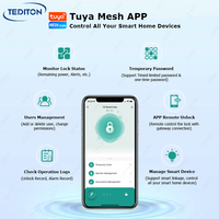 Tediton Serrure Intelligente pour Porte Serrures Électroniques Numériques pour Portes Poignée Intelligente avec Connexion APP Déverrouillage