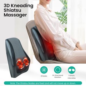Massaggiatore <span class=keywords><strong>Shiatsu</strong></span> 3D Snailax con Funzione Riscaldante per Alleviare il Dolore a Schiena/Collo/Spalle/Gambe, Cuscino con Funzione Musicale 30W, Regalo Perfetto - Product Image 3