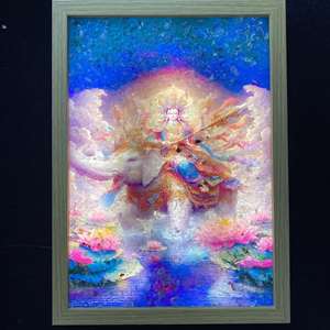 โค<span class=keywords><strong>ม</strong></span>ไฟหินคริสตัลธรรมชาติบดละเอียด ภาพวาดสัตว์มงคลตามหลักฮวงจุ้ย ของขวัญตกแต่ง - Product Image 1