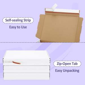 Cajas de Envío Blancas Impresas Personalizadas, Caja de Cartón Corrugado Autosellable para Pequeñas Empresas, Envíos Postales - Product Image 6