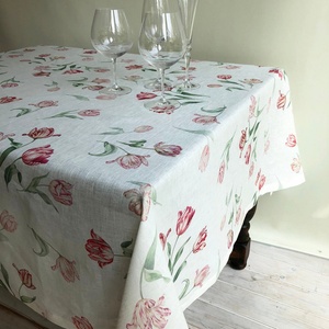 Mantelería de Lino con Estampado Floral, Tela de Lino Francés de Lujo, 100% Lino Puro, Mantel Personalizado para el Hogar y Bodas - Product Image 2