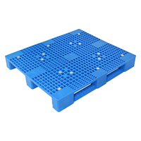 Palette en plastique industrielle robuste à simple face en PEHD pour entrepôt, à 4 voies d'accès, pour la vente en gros