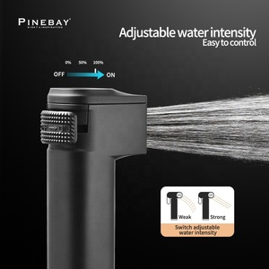 PINEBAY пластиковый высокого давления от производителя мусульманский Душ Туалет черный ручной Биде Распылитель Shattaf набор с ПВХ шлангом - Product Image 4