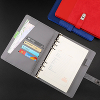 Carnet en cuir PU de qualité supérieure avec tissu assorti, classeur A5 rechargeable avec porte-cartes et boucle magnétique en métal