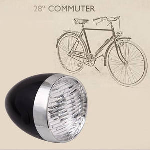 Phare de vélo Antuke 3LED, lumière avant étanche IPX4, lampe LED en plastique noir et argent pour la conduite nocturne - Product Image 2