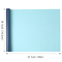 Rouleau de papier d'emballage nacré double face, bleu marine et bleu clair pour boîte cadeau de mariage, emballage de bouquet floral
