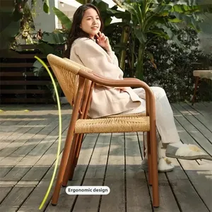 Di lusso all'aperto tessuto in legno massiccio tavolo e sedie impilabili bar all'aperto tavoli e sedie - Product Image 2