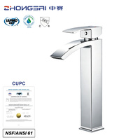 Robinet de lavabo chromé certifié CUPC avec mitigeur chaud/froid, design moderne, capteur sans contact, haute qualité pour lavabo de salle de bain