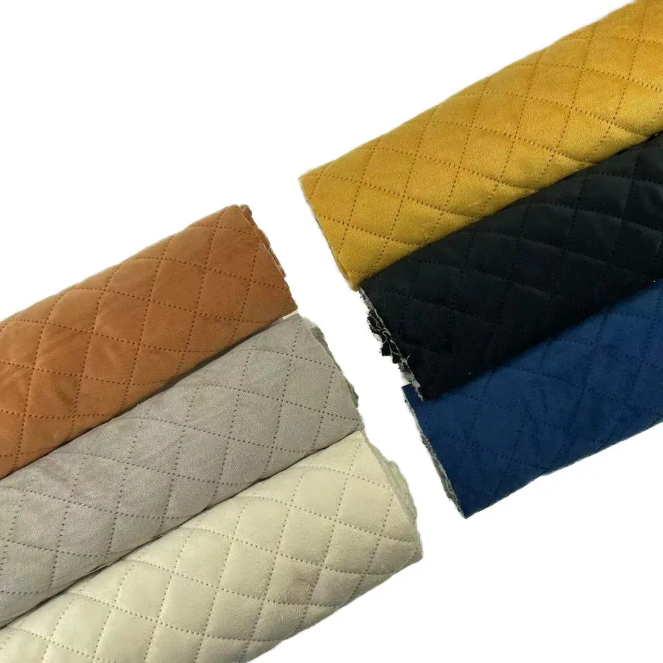 100% Polyester Fabric with 1.5mmPU Synthetic Leather 3D Diamond Waterproof for Bags Clothing Shoes Furniture Decorative Purposes