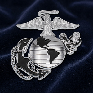 Placa Decorativa con Insignia Premium de Marines, Marca Hanwell, Emblema de Metal Cromado Negro, 2 mm de Grosor, 3.5x3.2x0.2 Pulgadas, 3M Paint-Safe - Product Image 3