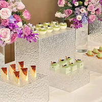 Ensemble de supports de présentation en acrylique pour buffet, cubes empilables pour la présentation des aliments