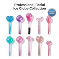 Globes de glace faciaux multi-formes à paillettes, style losange, en verre borosilicate de haute qualité, gel doux, imperméables, réutilisables, portables, sûrs, à tenir à la main