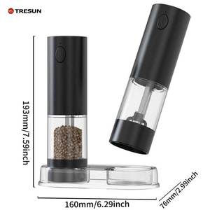 Ensemble de moulin à sel et à poivre électrique rechargeable avec moulin à sel Stander avec grossièreté réglable - Product Image 5