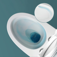 WC monobloc allongé avec abattant à fermeture silencieuse, design moderne, chasse d'eau puissante à jet siphonique, anti-colmatage et surface facile à nettoyer