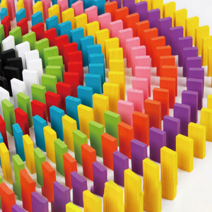 Jouets éducatifs en bois Montessori pour enfants, jeu de <span class=keywords><strong>dominos</strong></span> colorés, jouets de table - Product Image 5