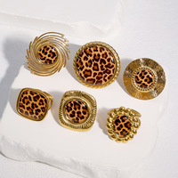 Neuer Europäisch-Amerikanischer Stil Verstellbarer Offener Ring für Frauen Markantes Nischen-Design Hochwertiges Stück mit Leopardenmuster