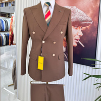 Costumes Haute Couture Ensemble Triple 2 Pièces Intemporel Blazer Pantalon Gilet Confection Sur Mesure Cycle de Production Express 7 Jours