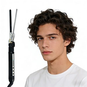 Fer à boucler professionnel de salon pour hommes, avec logo personnalisé, rotation manuelle, revêtement céramique de haute qualité, pour cheveux courts - Product Image 6