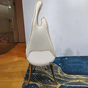 Chaise chat moderne, légère et luxueuse en cuivre pur Chaise de salon en cuir avec dossier pour la maison