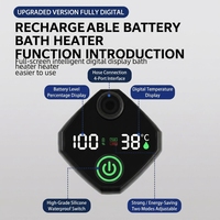 Douche de camping électrique portable 6000 mAh, pompe de douche électrique rechargeable avec affichage LED intelligent, modes de pulvérisation multiples