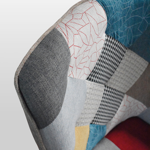 Sillón Armando con Tapicería de Tela Multicolor y Base de Madera para Sala de Estar - Product Image 3