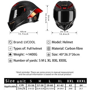 Casque de course intégral approuvé par le DOT de haut rang Casque en fibre de carbone à double lentille Moto Novel Big Tail Street Racing pour hommes et femmes - Product Image 3