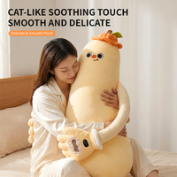 Oreiller en peluche en forme de mangue, garnissage en coton PP, matériau polyester, design unisexe pour un maintien des jambes, aide au sommeil confortable