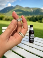 Bagues en acier inoxydable à double bande en gros, strass brillants, bijoux de fête de fiançailles non décolorants, unisexe, empilables, tendance, au quotidien