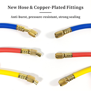 HVAC Auto <span class=keywords><strong>Pressure</strong></span> Measuring Instrument R134A Refrigeração Manifold Gauge Set AC Brass A/C Refrigeração Veículo Ferramentas - Product Image 4