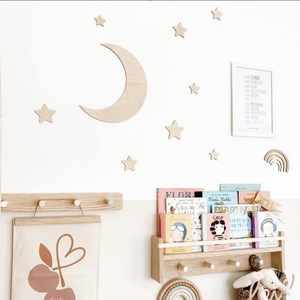 Decoraciones de pared para habitación infantil de estilo nórdico, colgantes de pared con forma de luna y estrella, pegatinas de pared, decoraciones de escena, dormitorio - Product Image 1