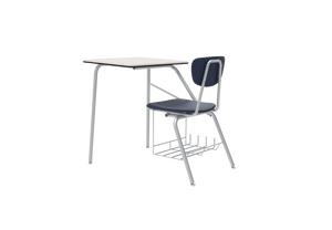 Juego de escritorio y silla escolar y sillas con mesa-Combo apilable de plástico duro para sala de entrenamiento, aula, sala de reuniones - Product Image 3