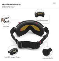 Lunettes de ski de neige de sport professionnel avec lunettes de ski d'extérieur cylindriques à lentille anti-buée