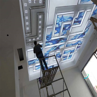 LeArt Portable Pvc 3d Unique Diy Design Boîtes à Lumière Carreaux de Plafond en Tissu Extensible avec Certificat CE