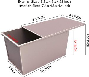 Moule à pain de boulangerie ovale antiadhésif en alliage d'aluminium résistant à la chaleur avec couvercle, idéal pour la cuisson française et les mini-pains. - Product Image 2