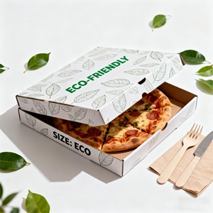 Boîte à pizza en carton ondulé blanc avec logo personnalisé pour pizza, design personnalisé Enten - Product Image 4