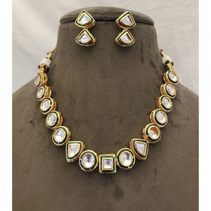 Classic <b>Indian</b> Wedding Kundan <b>Jewelry</b> <b>Set</b> with Earrings for Women Girls Simple Look Kundan Bridal Necklace <b>Set</b> - Product Image 1