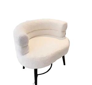 Cream Style Single <b>Sofa</b> Chair Living Room Lamb Wool 2025 New Leisure Chair Home Bedroom Dressing Table Makeup Chair - Product Image 4