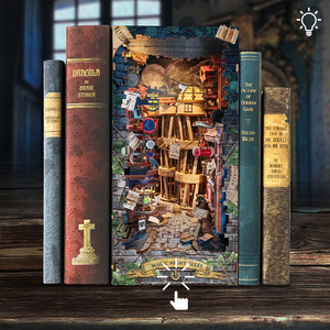 Casa de bonecas retrô de madeira para meninas, kit de bonecas em miniatura, casa de bonecas mágica para meninas