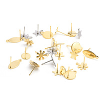 Clous de boucles d'oreilles ovales et ronds en acier inoxydable avec boucle, accessoires de fabrication de bijoux