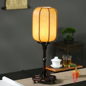 Zhuqi Pavilion Chinese Style <b>Bamboo</b> <b>Table</b> Lamp E27 LED Remote Control Eye Caring Tea Room Lamp - Product Image 4
