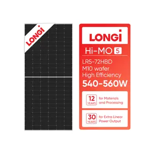 Longi แผงพลังงานแสงอาทิตย์ 540W 550W Mono PV แผงแผงพลังงานแสงอาทิตย์ 580W 600W 700W N ประเภทแก้ว Longi Himo 5 6 7 โมดูล