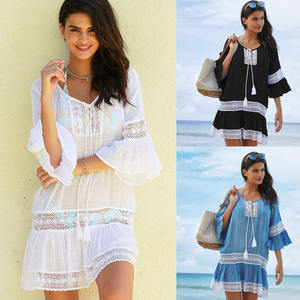 2023 dentelle cordon plage jupe Bikini haut plage robe femmes vacances UV <span class=keywords><strong>Boho</strong></span> plage couvrir Cobertura De <span class=keywords><strong>La</strong></span> Playa - Product Image 2