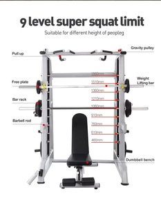 Machines Smith en acier de haute qualité avec assistance pour tractions haute et basse pour la musculation et l'équipement de fitness pour clubs d'exercice - Product Image 2